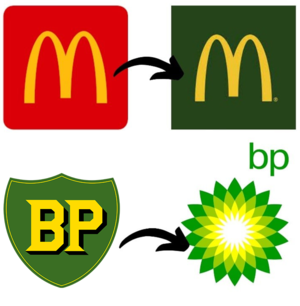 Greenwashing logo transition