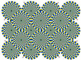 Optical illusion static to moving